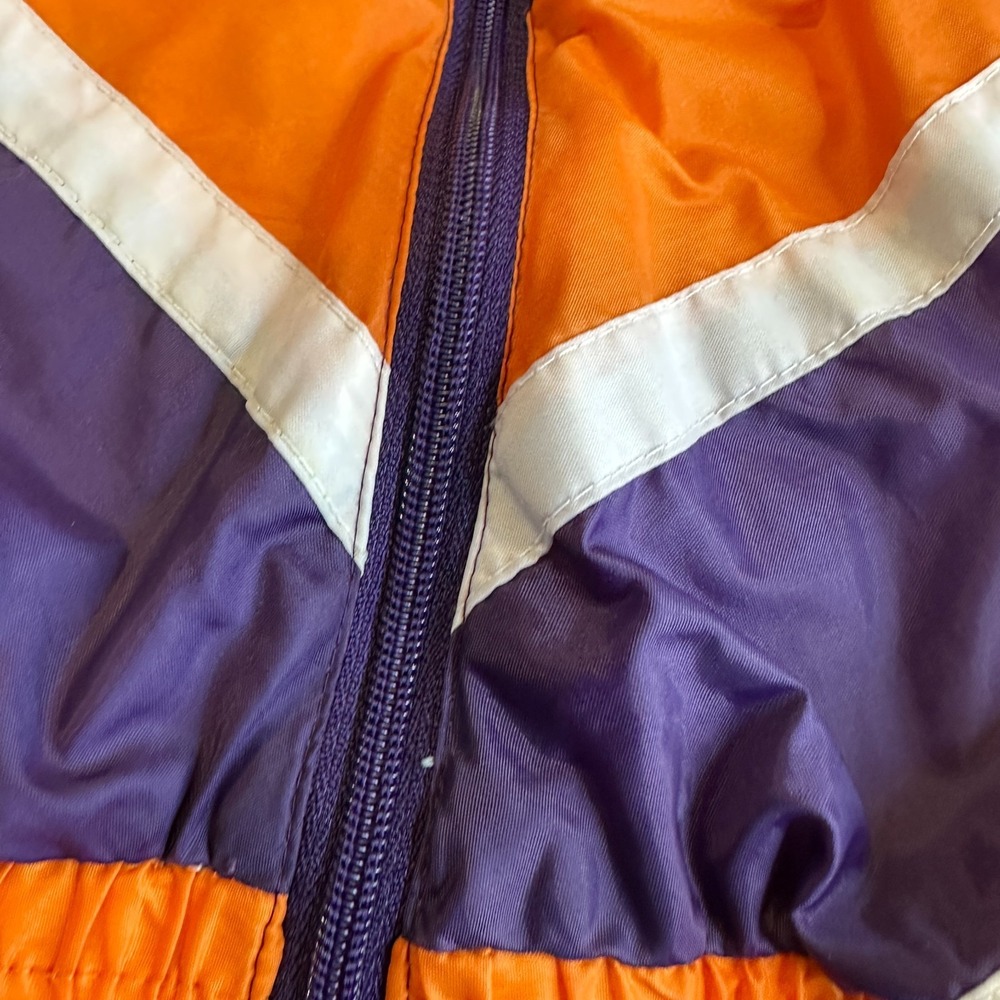 Vintage 90s Phoenix Suns NBA Windbreaker Jacket Purple Orange Youth Kids Small 8 - Picture 5 of 16